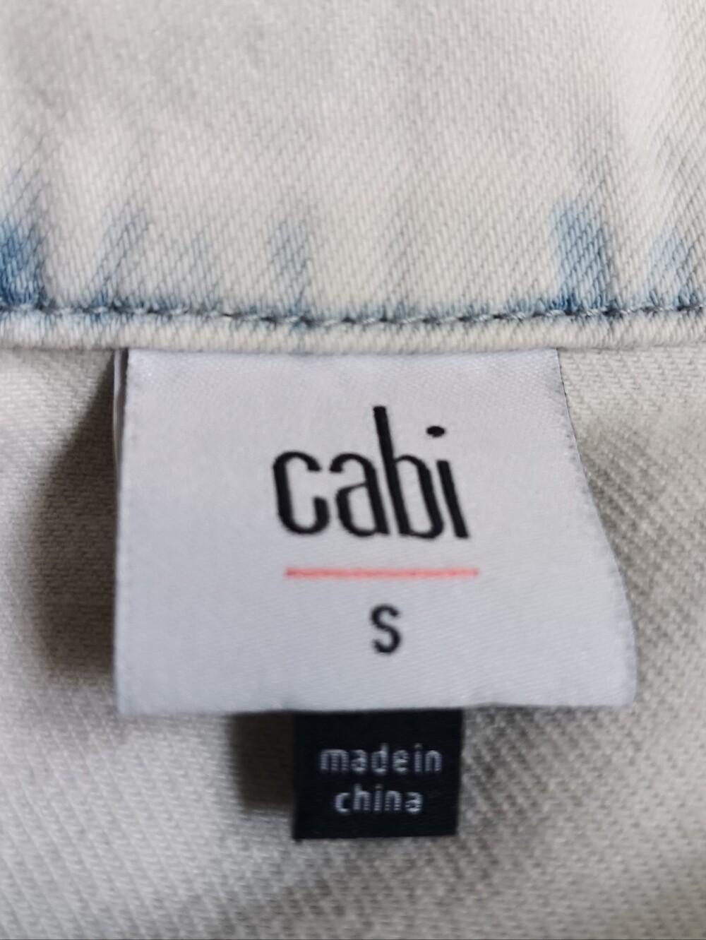 Cabi White, Blue, Button Front Utility Jacket Womens Size Small 100% Cotton - Picture 8 of 8